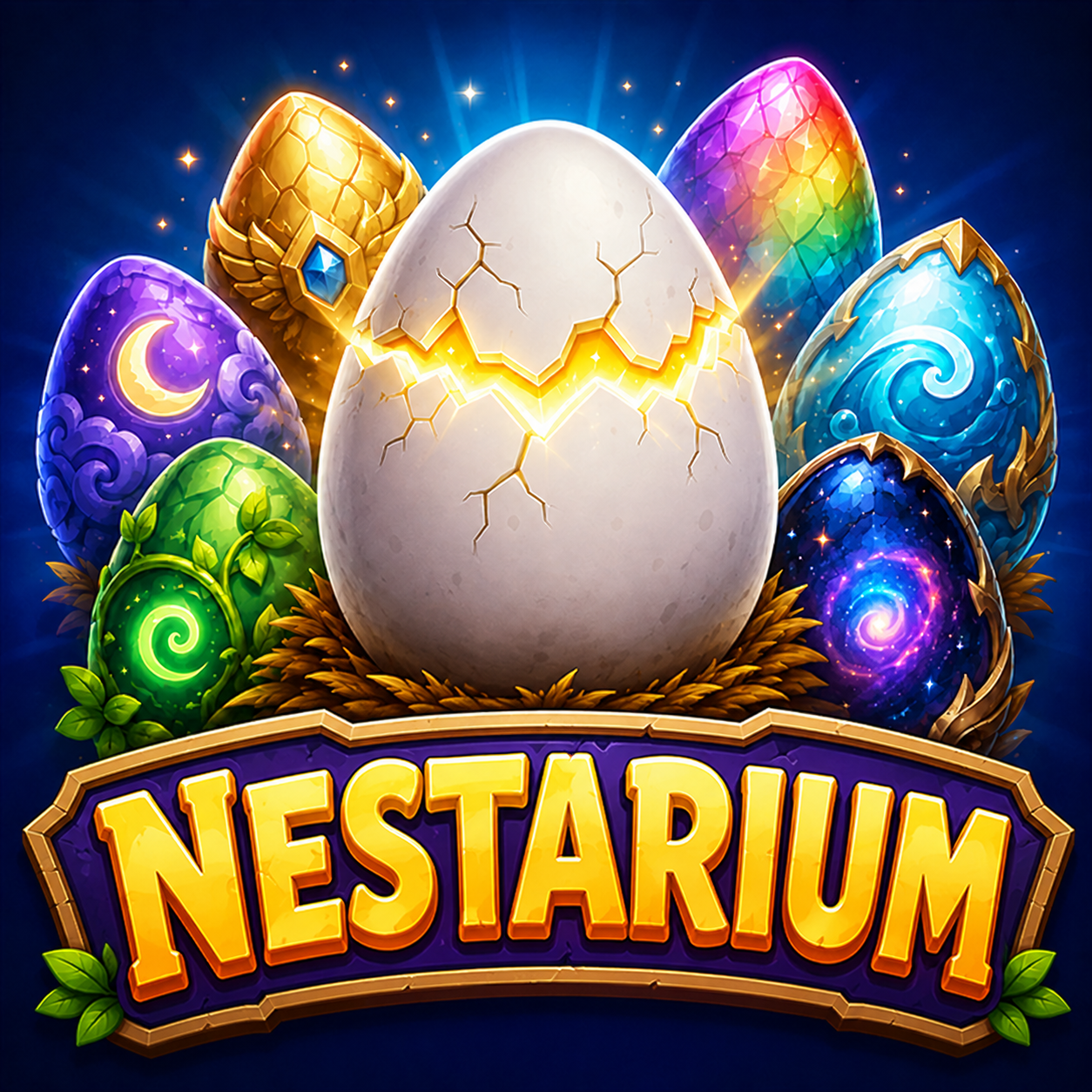 Nestarium glowing egg surrounded by animal companions